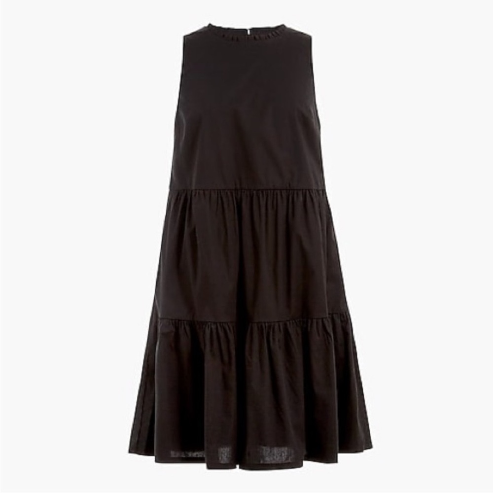 J. Crew Sleeveless tiered mini dress in cotton poplin